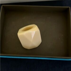 Cream Geometric Statement Ring